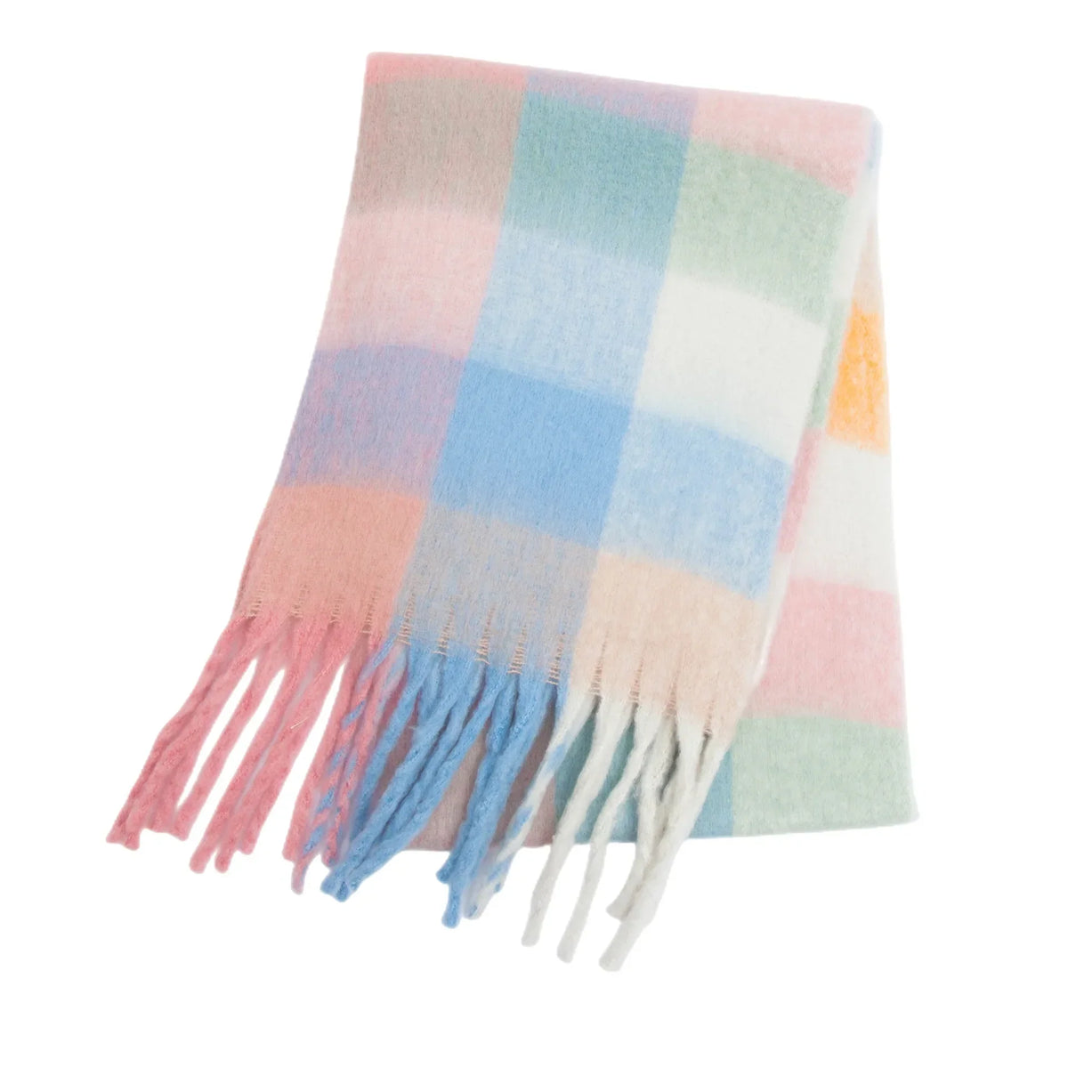 Weicher Kaschmirschal mit buntem Regenbogenmuster 38x230cm Winterwarmer Halsschal Schulter-Wrap Damenaccessoire | Sansoti