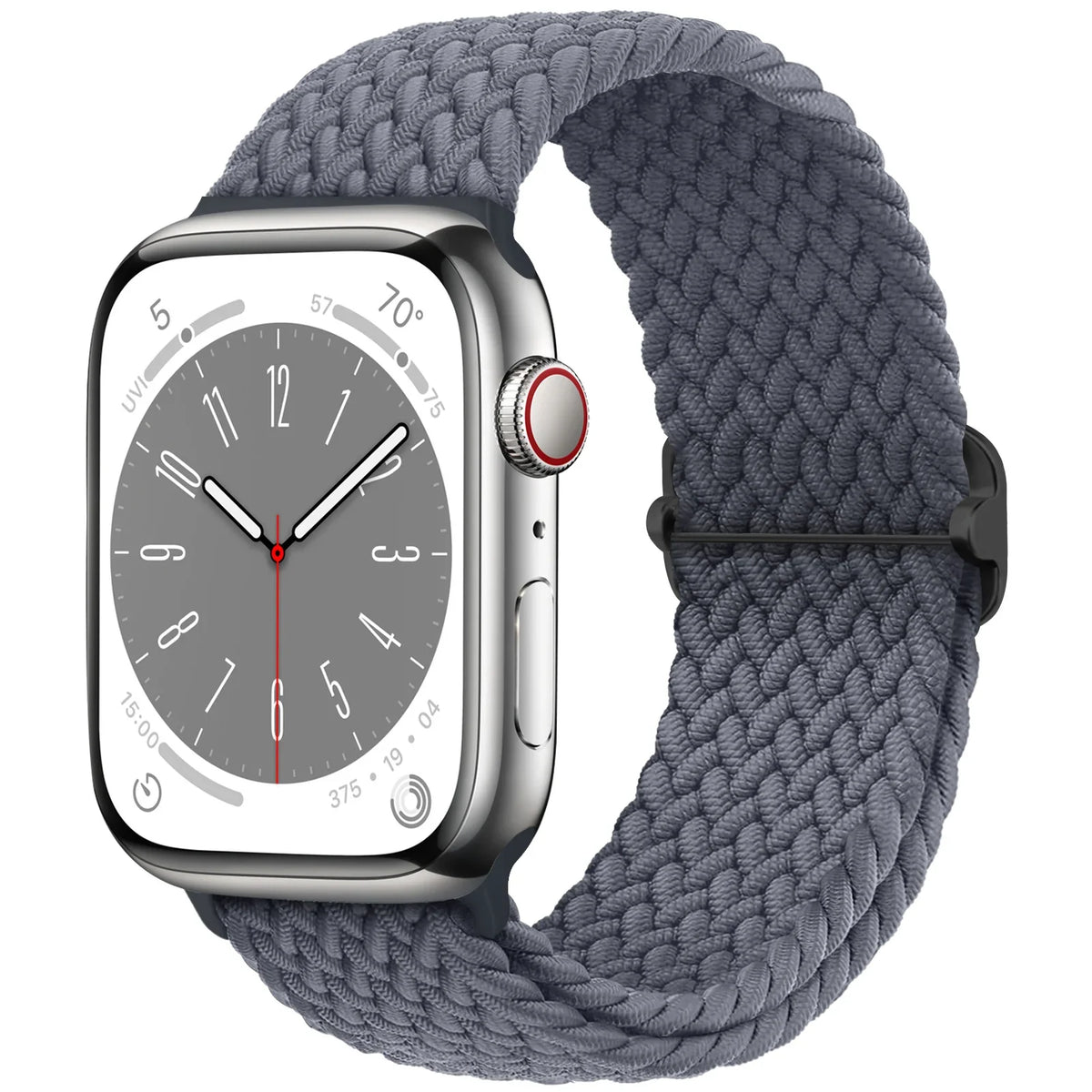 Elastisch gevlochten nylon smartwatch-bandje, 38–49 mm, verstelbaar en ademend, sportband voor Apple Watch | Sansoti