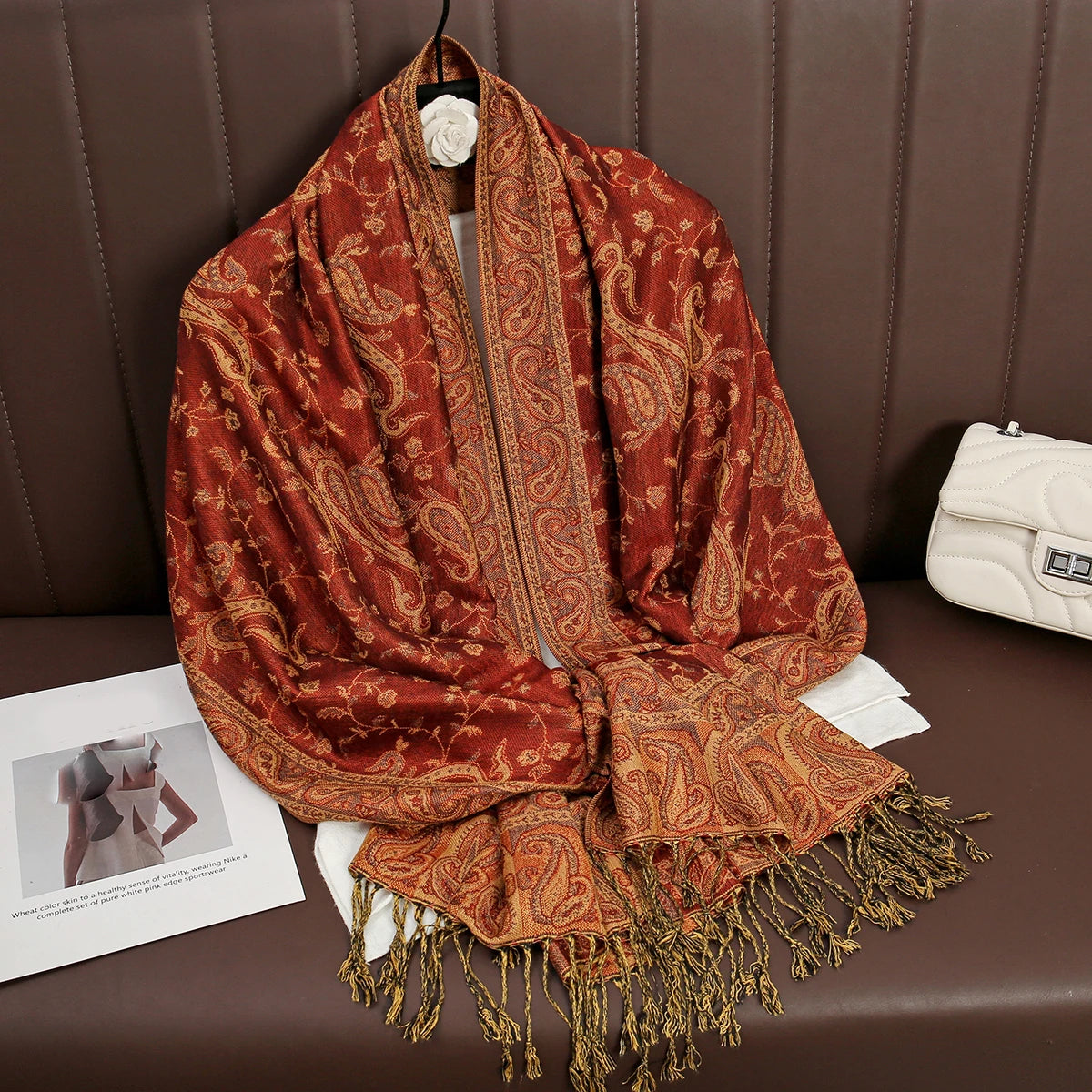 Pashmina Wrap Cashmere-look Women's 70x190cm Soft Winter Scarf Four Seasons Warm Foulard Elegant Scarf | Sansoti