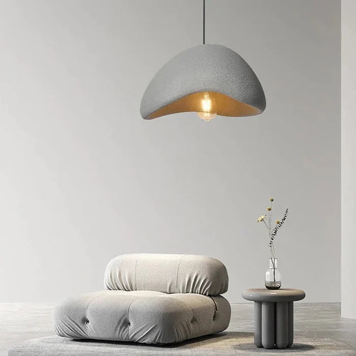 Minimalistische Hanglamp met Natuurlijke Textuur en Warm Sfeerlicht voor Eetkamer en Woonkamer | Sansoti