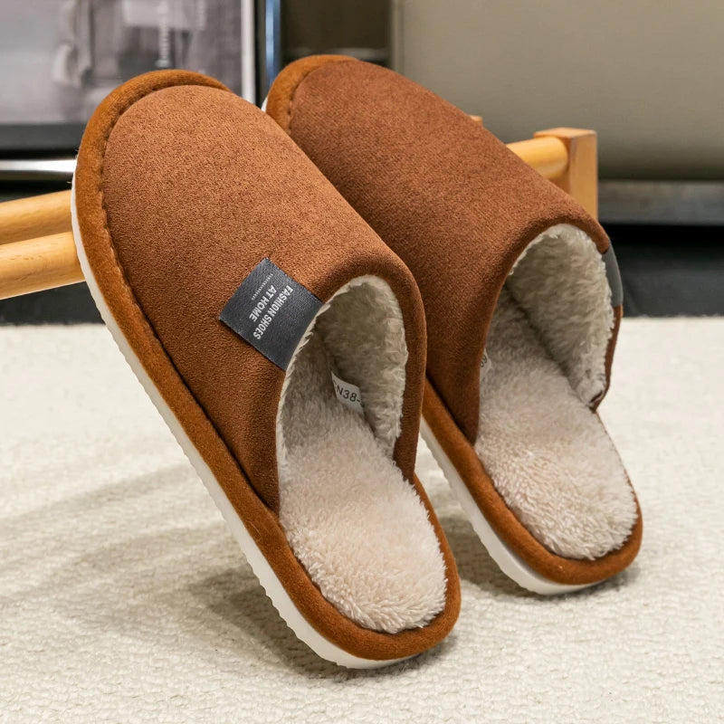 Suède pantoffels unisex binnenshuis antislip zool geruisloos warm comfortabel zachte voering heren dames | Sansoti