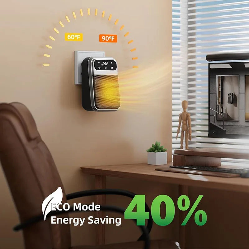 Compact Ceramic Heater 800W with Timer & Thermostat - Energy-Efficient Bathroom Heating for Small Spaces | Sansoti
