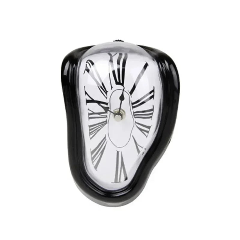 Schmelzende Uhr Salvador Dalí Stil 18x12x15cm Kunststoff Aluminium Surrealistisch Dekorative Uhr Regal Tisch Wohnzimmer Geschenk | Restfield