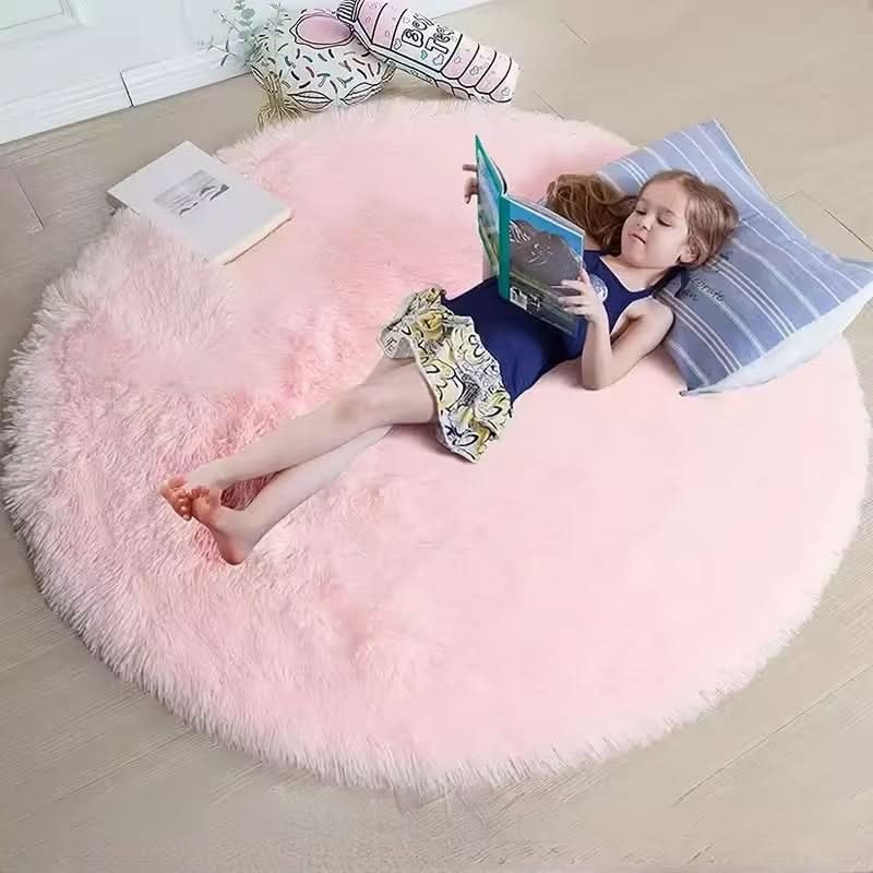 Hoogpolig Vloerkleed Pluche 60x60-120x120 cm Antislip Woonkamer Slaapkamer Vierkant Zacht Shaggy Tapijt | Sansoti