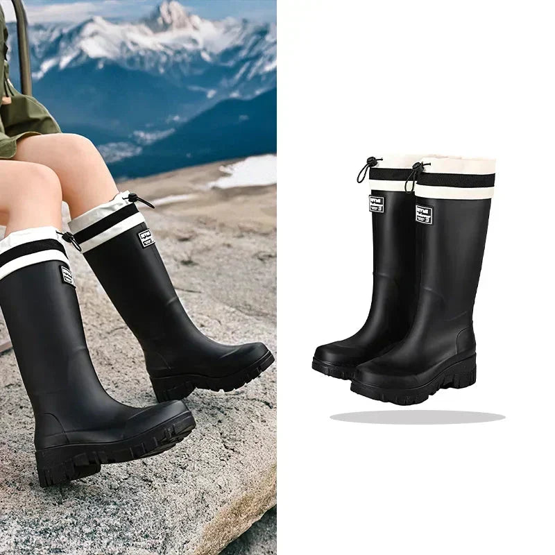 Wodoodporne damskie kalosze, retro, antypoślizgowe, jesienne, ogrodowe i trekkingowe, outdoorowe i wygodne | Sansoti