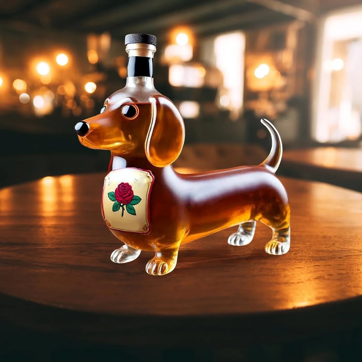 Tierflasche Dekorative Glasflasche in Tierform Dackel Katze Drache für Wohnzimmer Tisch Küche Dekoration Geschenk | Sansoti