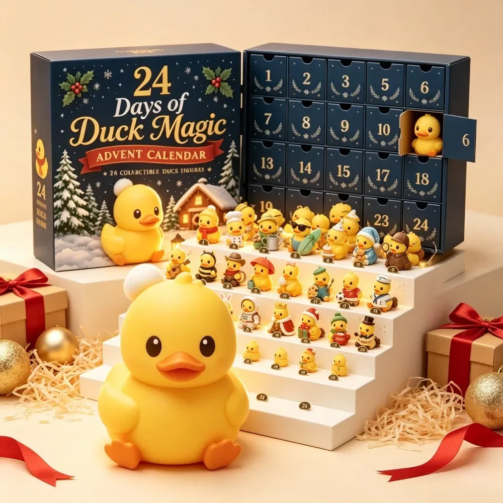 Advent Calendar Duck Squeeze Figures 24-Day Christmas Countdown Box Stress Relief Fidget Toy for Children | Sansoti