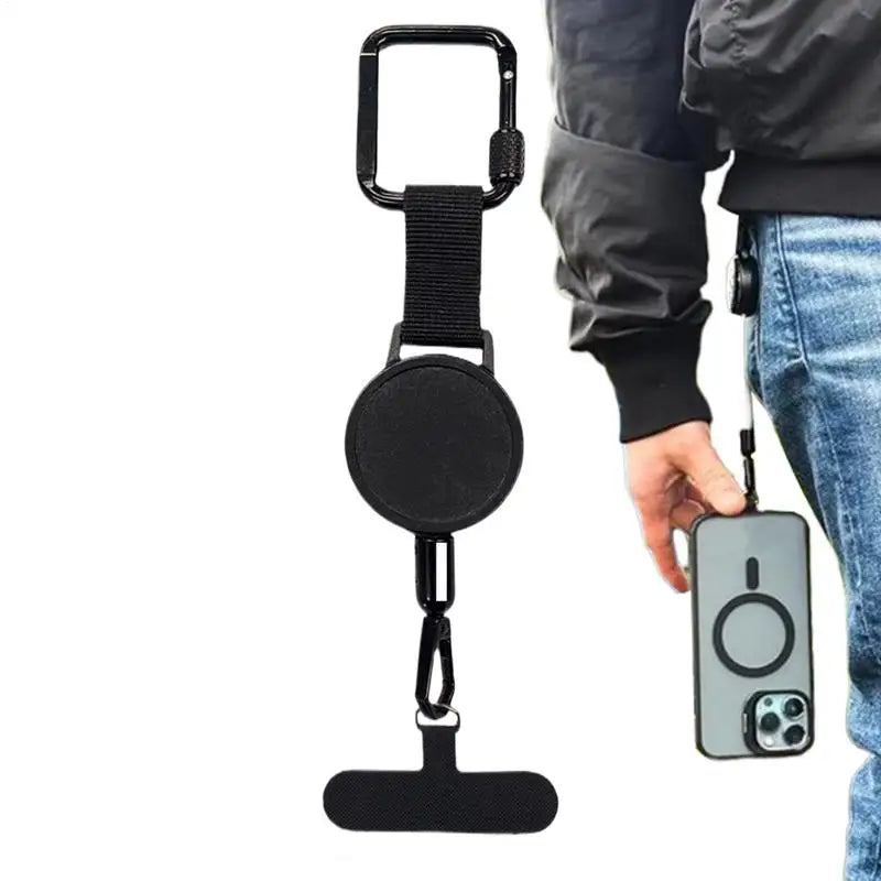 Intrekbare Telefoonhouder met Diefstalbeveiliging en Riemclip voor Actieve Levensstijl | Sansoti
