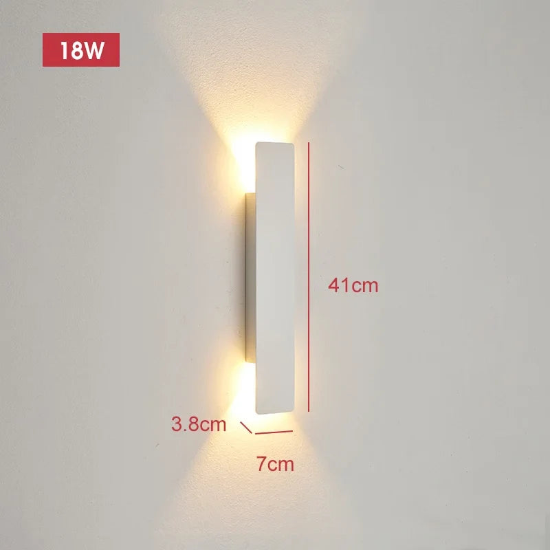 Aluminium-Außenwandleuchte mit LED, 18 W, schwarz, wasserdicht, IP65, moderne Beleuchtung für Terrasse, Garten und Balkon | Sansoti