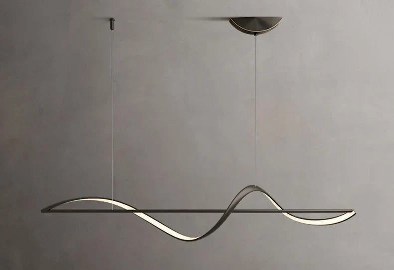 Spiralny żyrandol LED z aluminium 120 cm, ściemnialny, ciepła biel, zimna biel, nowoczesny design, lampa wisząca | Sansoti