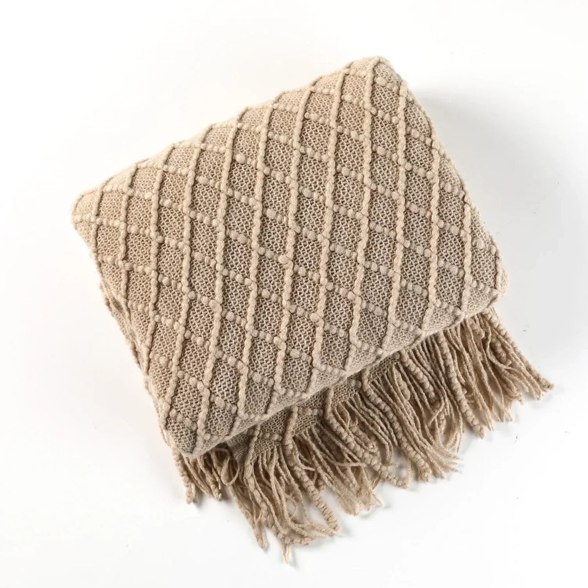 Gestrickte Decke aus Acryl, weich und warm, mit skandinavischem Muster, Sofadecke für Schlafzimmer und Wohnzimmer, dekorative Decke | Sansoti