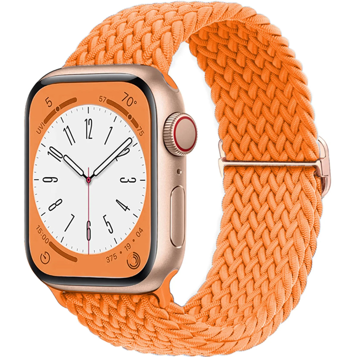Elastisch gevlochten nylon smartwatch-bandje, 38–49 mm, verstelbaar en ademend, sportband voor Apple Watch | Sansoti