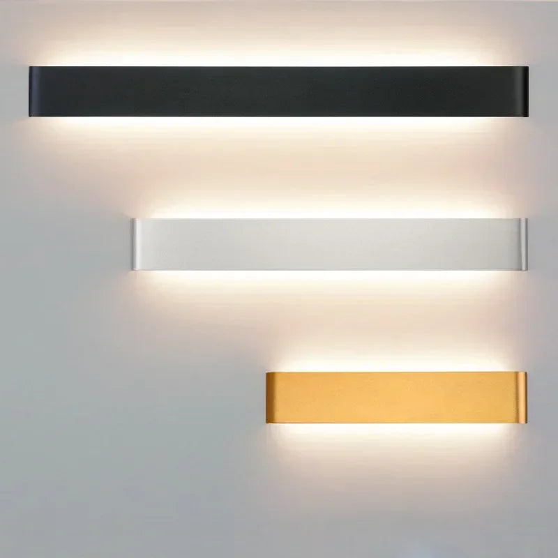 LED Wandlamp Modern Aluminium Acryl 30cm Warm Wit Zwart Goud Slaapkamer Hal Badkamer Minimalistisch Design | Sansoti