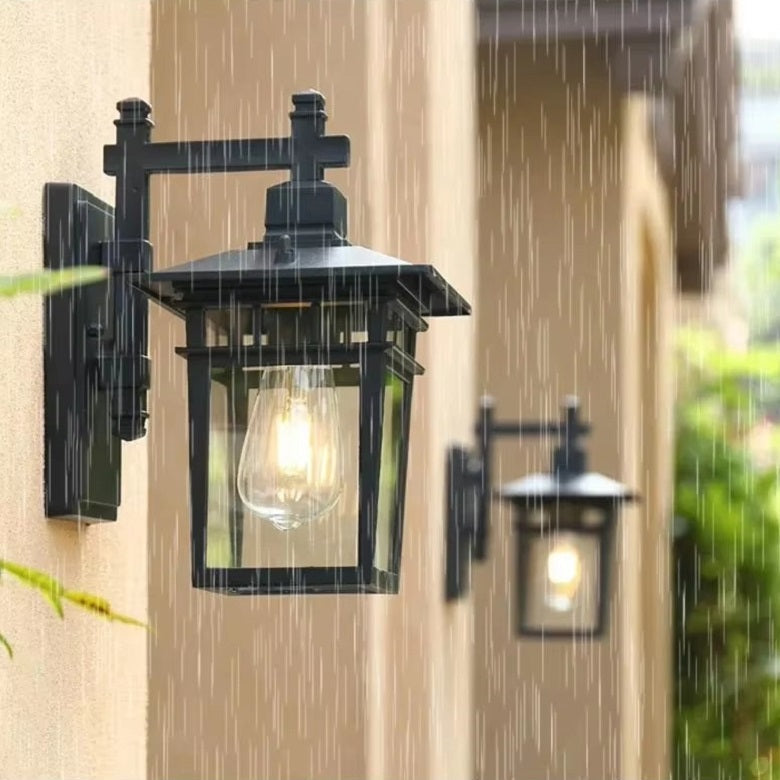 Applique extérieure murale aluminium noir IP23 E27 étanche jardin balcon moderne