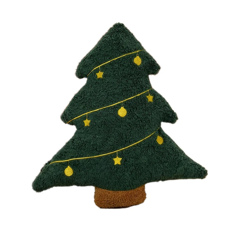 Soft Christmas Tree Throw Pillows for Sofa and Chair Lumbar Support Decoration Red Green Holiday Ambiance | Sansoti