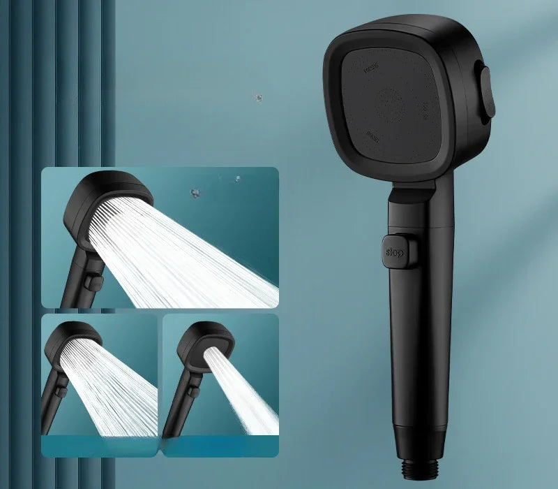 Handdouche 3 Standen Waterbesparend ABS Verstelbaar Stopknop Massage Eco Douchekop Badkamer Wellness | Sansoti