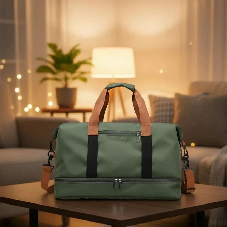 Sporttasche mit Schuhfach und Nass-Trocken-Fach, 46x25x28cm, wasserdichte Reisetasche für Fitnessstudio, Gym und Wochenendtrips | Sansoti