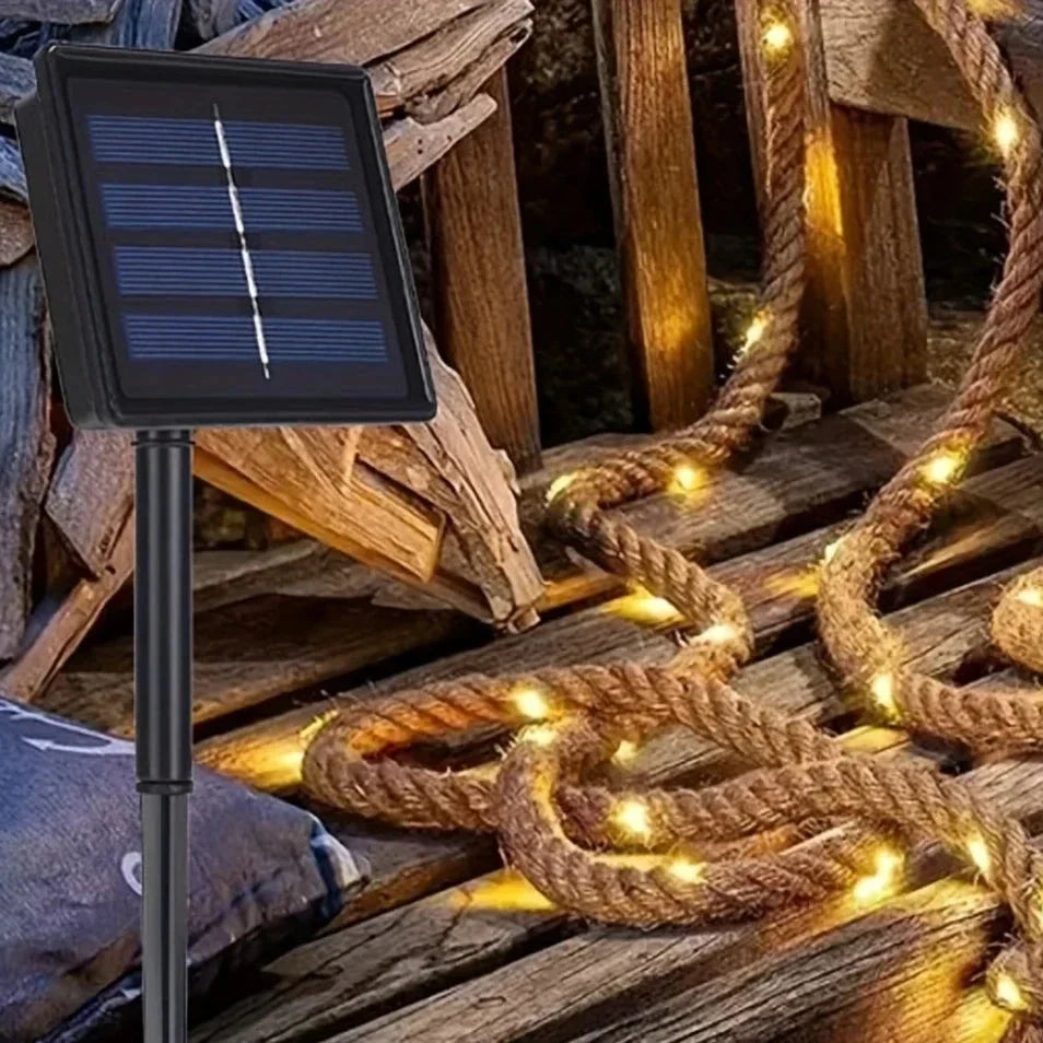 Solar Henneptouw Tuinverlichting 5 Meter met Warm LED-licht | Sansoti