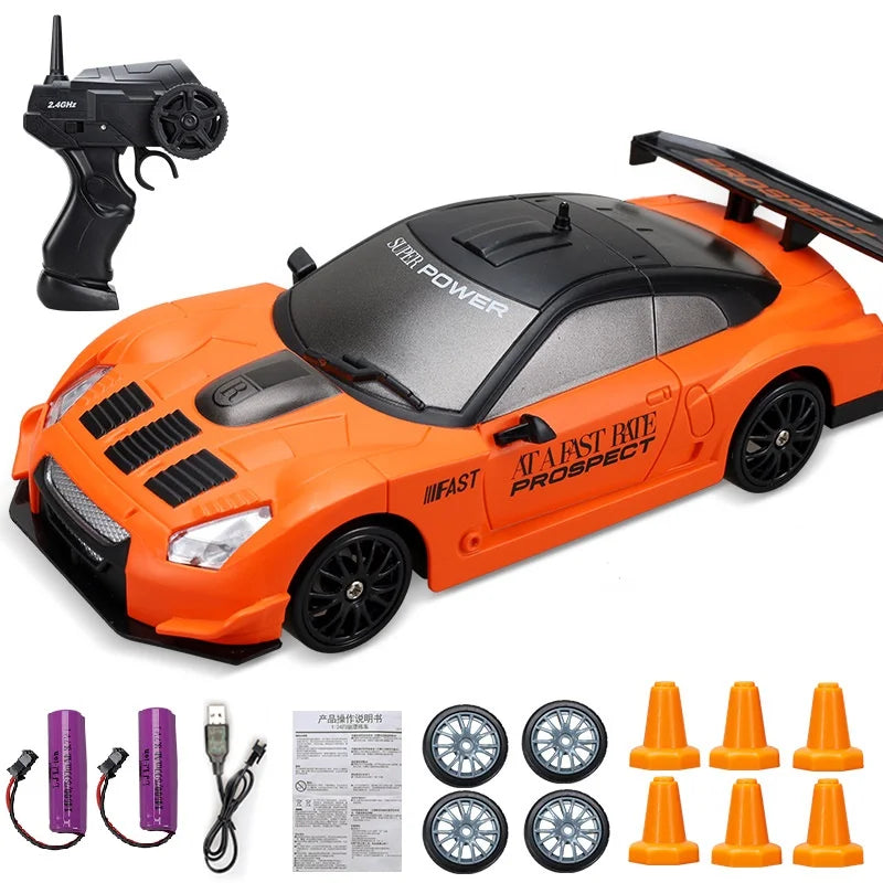 Minidrifter speelgoedauto RC-auto drift racer 2.4GHz afstandsbediening snelheid indoor outdoor kids jongens meisjes cadeau radiobestuurbare auto elektrisch voertuig | Sansoti