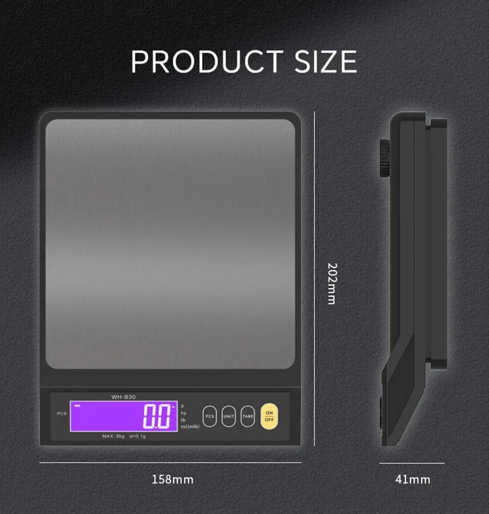 Digitale Keukenweegschaal RVS Waterdicht 10kg Precisie Bakken Koken Portioneren Oplaadbaar LCD Display | Sansoti