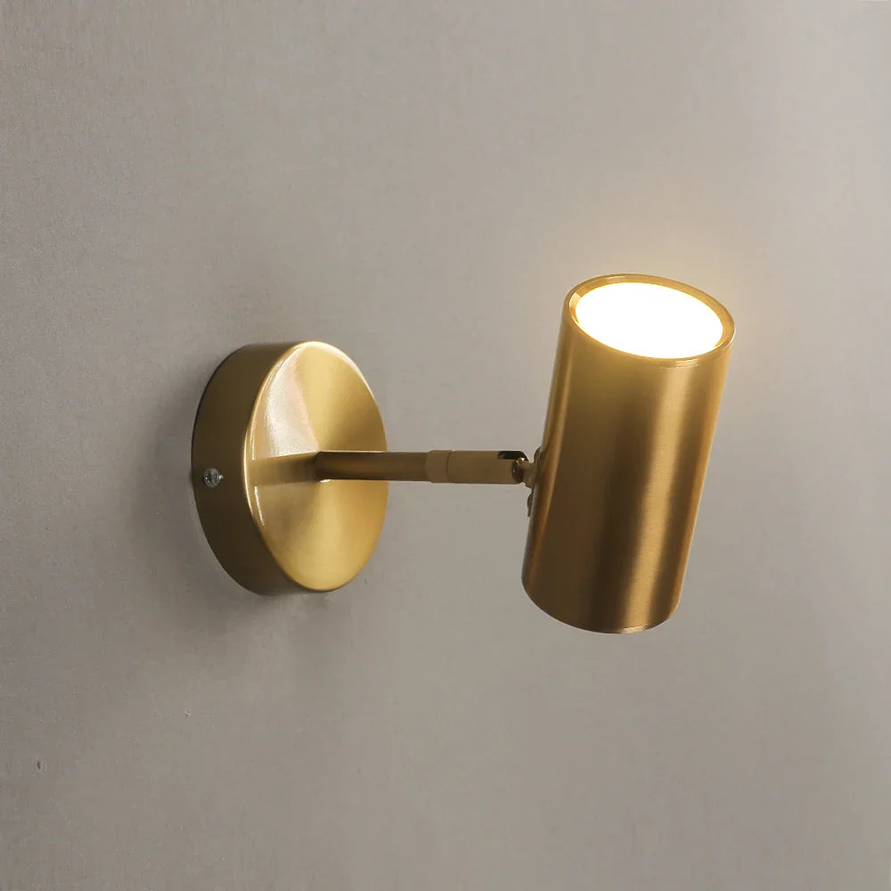 Spot mural LED orientable métal noir or intégré Chambre Salon Lampe de lecture Éclairage d'accent Moderne minimaliste | Restfield