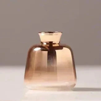 Glazen Vaas met Kleurverloop Roségoud Transparant Ø9-11cm Klein XS S M L Decoratief Glas Bloemenvaas Tafelstuk | Sansoti