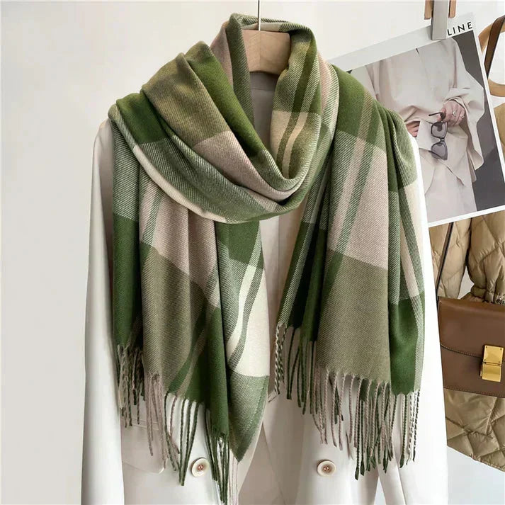Geruite Sjaal met Klassiek Patroon – Warm & Stijlvol Accessoire voor Herfst en Winter | Sansoti