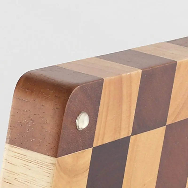 Planche à découper en bois à motif damier, bois massif, robuste, planches épaisses, antidérapante, planche de cuisine professionnelle | Sansoti