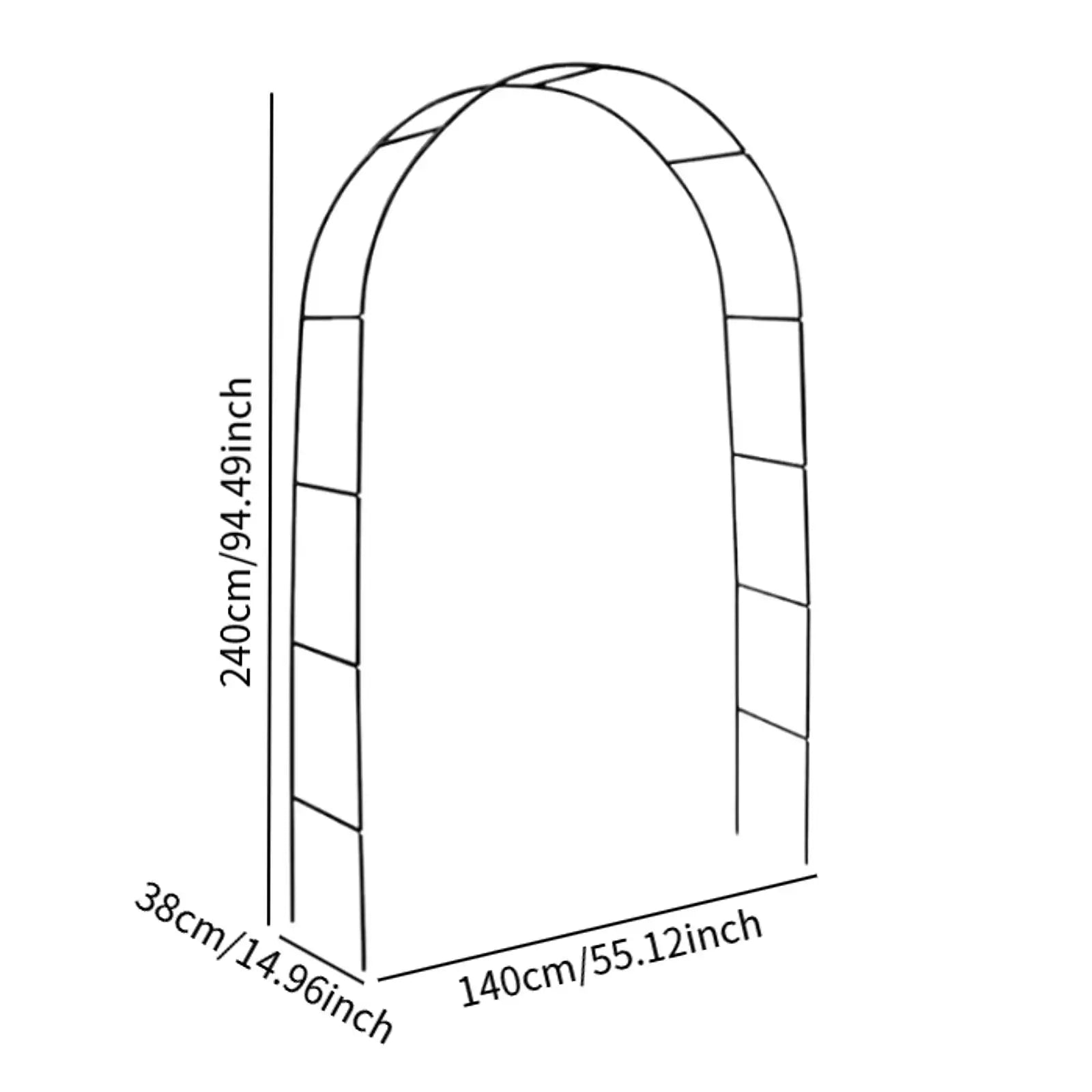 Arche de Jardin Métallique 240x140cm Fer Plantes Grimpantes Roses Arche Mariage Jardin Pergola DIY Arche de Roses Vigne Décoration Extérieure | Restfield