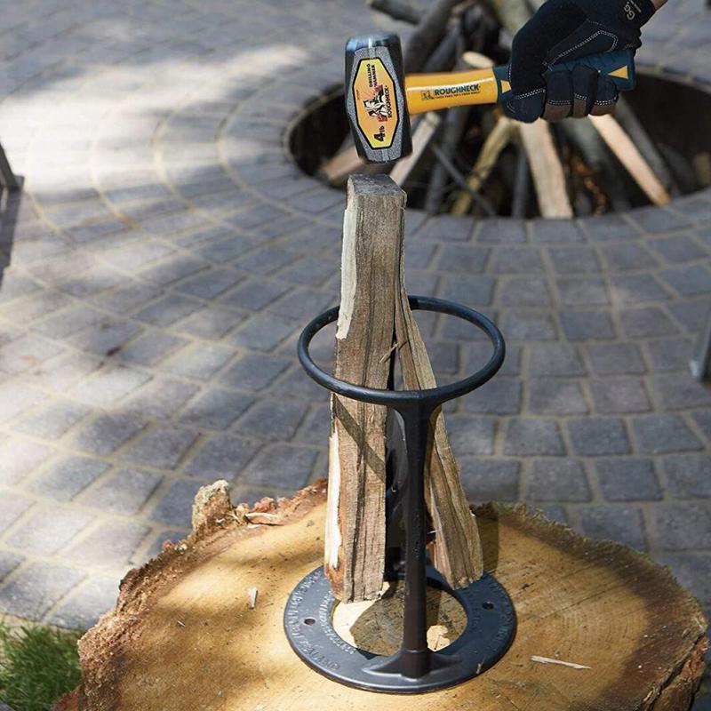 Handmatige Houtsplijter Staal 20cm Diameter Zwart Haardhout Openhaard Camping Tuin Veilig Compact Kloofwig | Sansoti