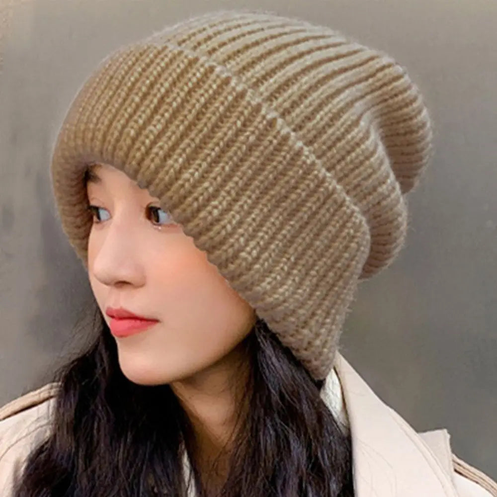 Gebreide Katoenen Muts Unisex Beanie Winterhoofdeksel Hip-Hop Streetwear Warmte Effen Kleur Skatewear | Sansoti