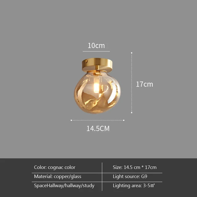 Moderne LED plafondlamp van glas – design plafondverlichting met E27 fitting voor woonkamer, slaapkamer en keuken | Sansoti