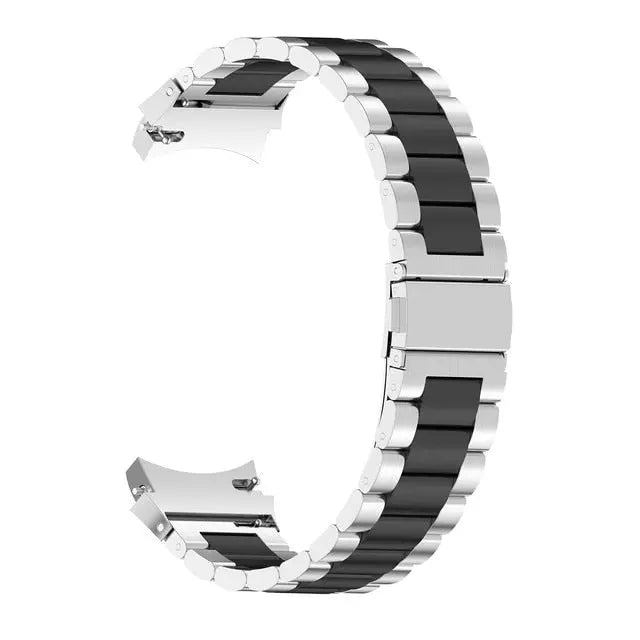 Premium Stainless Steel Leather Watch Band Galaxy Watch 5 40mm 44mm 45mm Pro Adjustable Replaceable Wristband | Sansoti