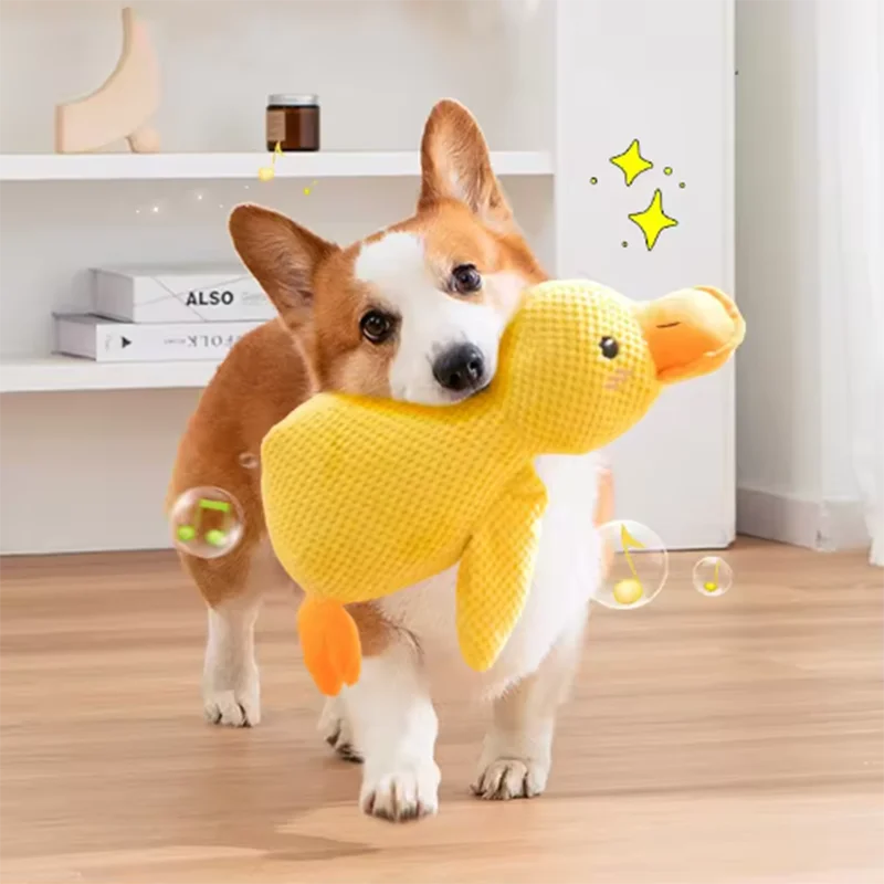 Pluche Eendspeelgoed voor Honden Piepend Knuffel Interactief Huisdier Speelgoed Hondenspeeltje 3 Maten | Sansoti