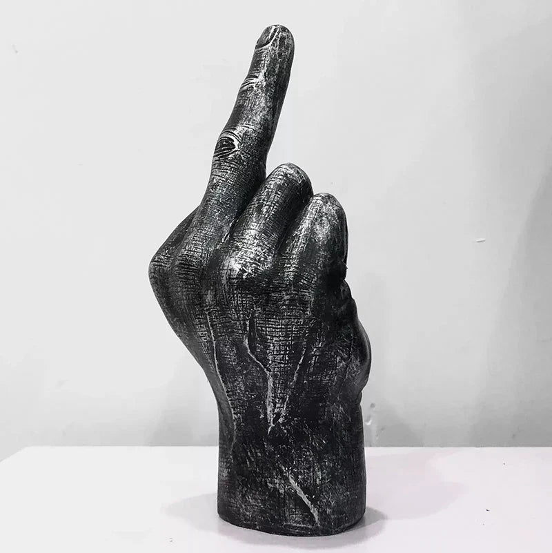 Beeldje Sculptuur Brutale Uitstraling Resin Decoratie Zwart 19cm Binnen Buiten | Sansoti