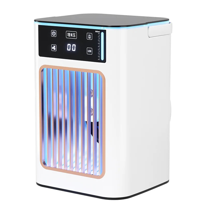 Compacte Luchtkoeler met USB Aansluiting voor Bureau en Thuis | Draagbare Desktop Ventilator met Bevochtiging voor Persoonlijke Verkoeling | Sansoti