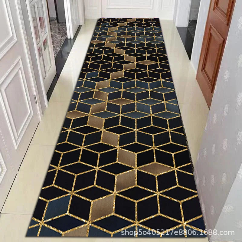 Tapis de couloir à motif géométrique marocain – Tapis de passage lavable antidérapant pour entrée, couloir et salon | Sansoti