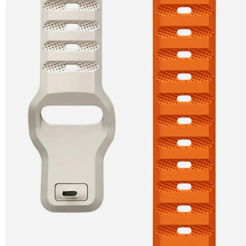 Sportuhrarmband aus belüftetem Silikon für Smartwatches, 40 mm, 44 mm, 46 mm, 47 mm, Fitnessarmband, Training, Sport | Sansoti