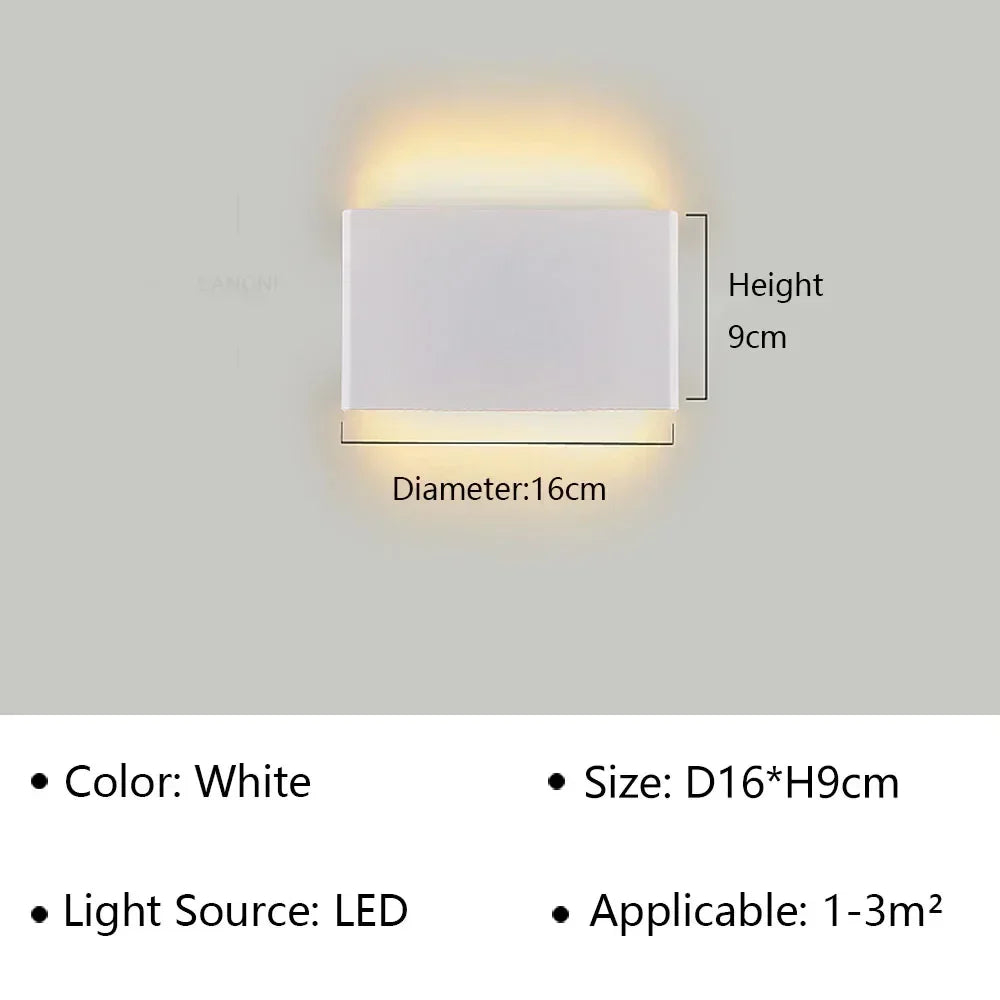 LED Wandlamp Modern Aluminium Acryl 30cm Warm Wit Zwart Goud Slaapkamer Hal Badkamer Minimalistisch Design | Sansoti