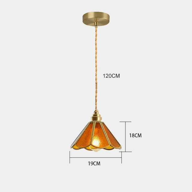 Suspension Tiffany Verre Coloré Cuivre E27 Salon Salle à Manger Chambre Vintage Rétro Lampe Suspendue Éclairage d'Ambiance Cuisine Couloir | Restfield