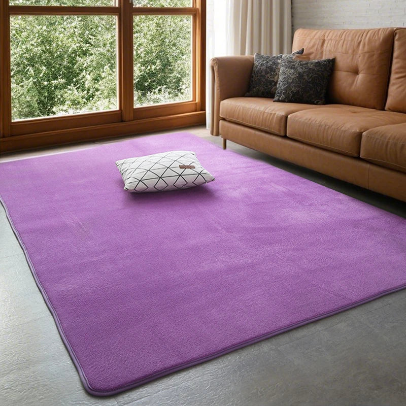 Tapis en velours corail antidérapant rectangulaire, doux et moelleux, pour salon et chambre à coucher, style scandinave | Sansoti