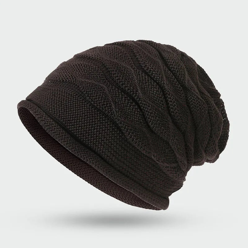Bonnet slouchy tricoté unisexe, bonnet d’hiver extensible en acrylique, bonnet pour femmes et hommes, couvre-chef décontracté pour l’extérieur | Sansoti