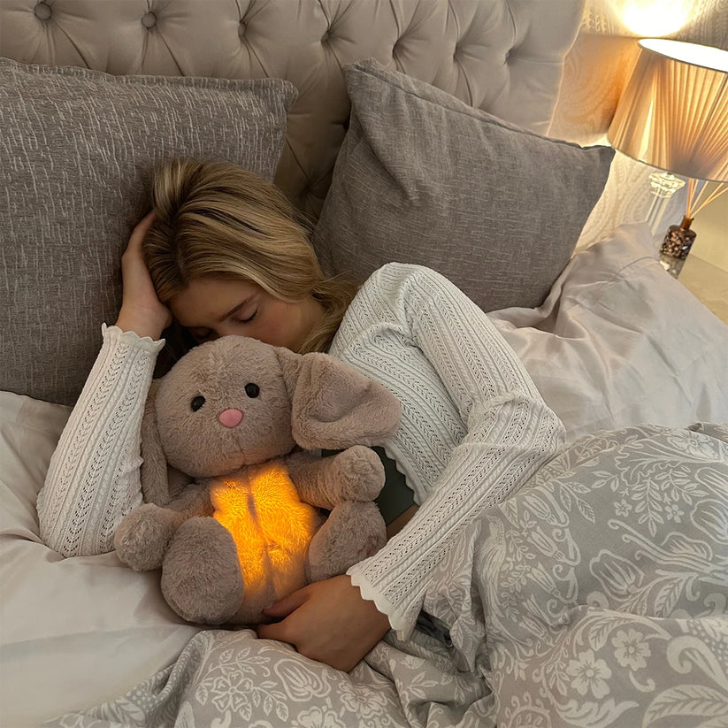 Interactive Cuddly Toy with Soothing Breathing Music and Lights for Children Adults Sleep Relaxation | Sansoti