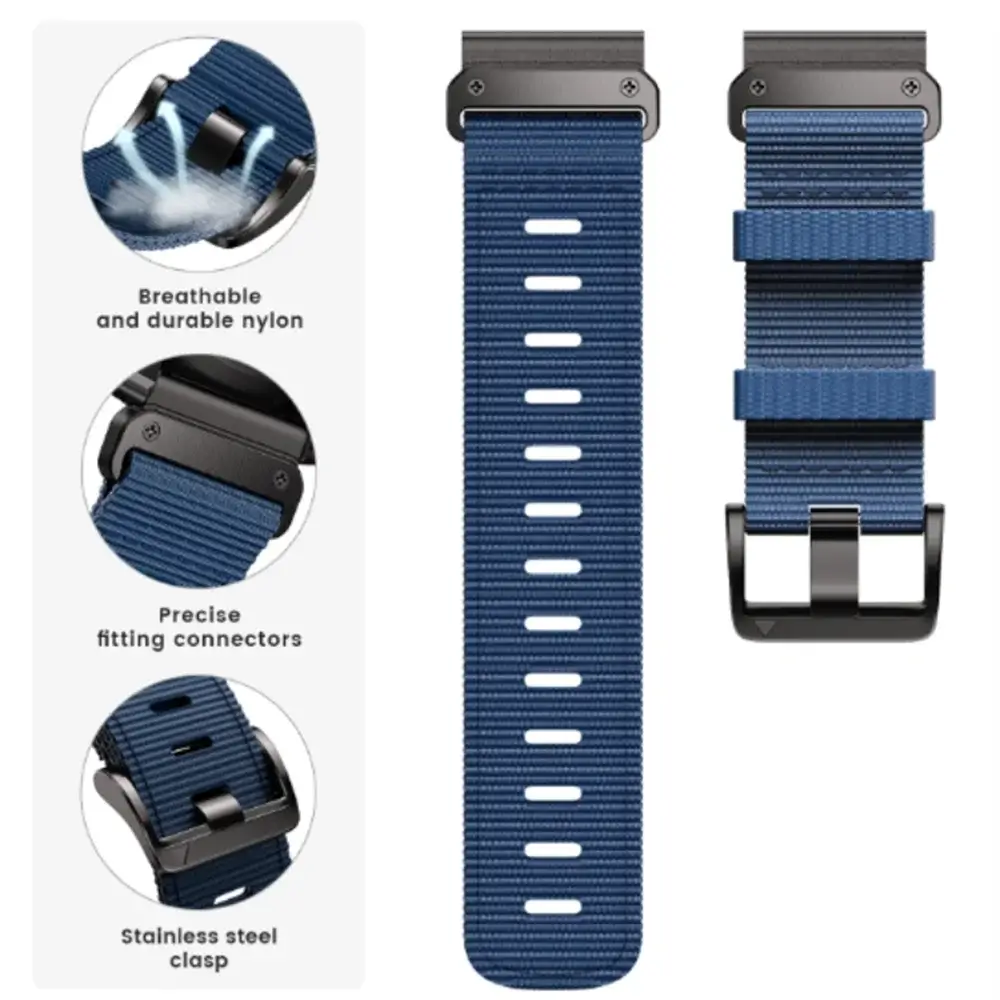 Tactiele Nylon Horlogeband QuickFit 22mm 26mm Smartwatch Vervanging Sport Outdoor Polsband Ademend Comfortabel | Sansoti