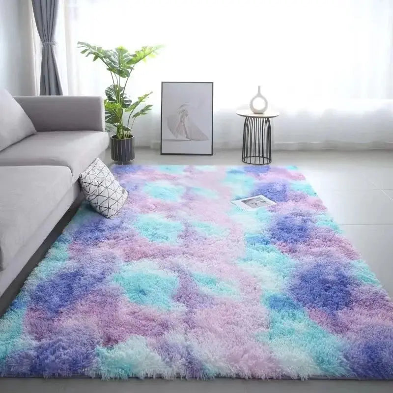 Tapis Tie-Dye en polyester 100x150 cm antidérapant lavable pour chambre à coucher, salon et chambre d’enfant décoratif | Sansoti
