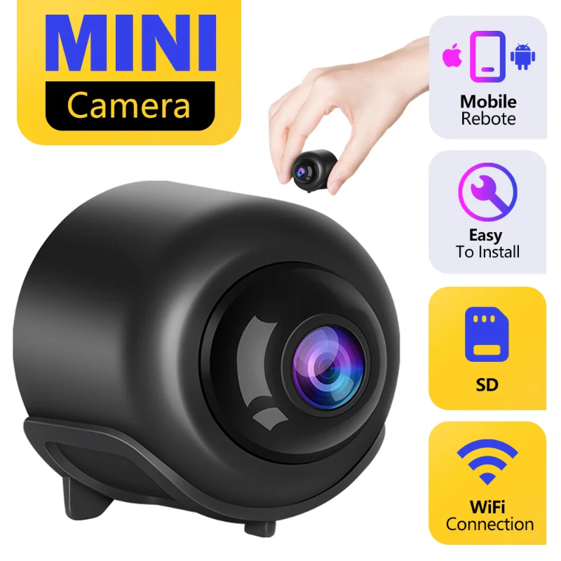 Compact WiFi Security Camera 0.3MP with Night Vision and Motion Detection for Home Office and Monitoring | Sansoti
