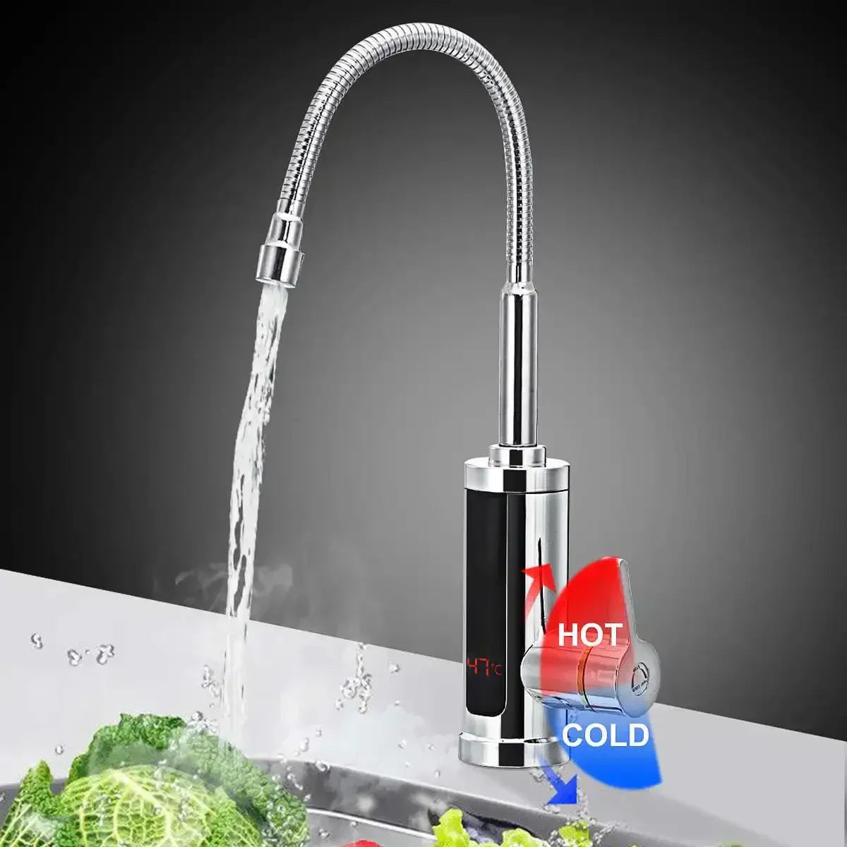 Elektrische Warmwaterkraan 3000W met Directe Doorstroomverwarming | Sansoti