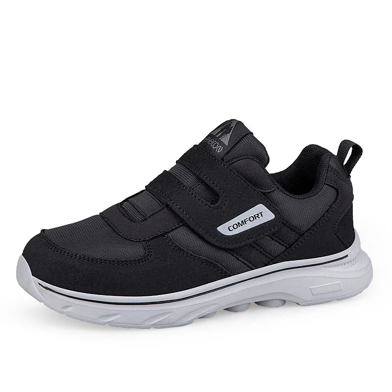 Verstelbare Heren Wandelschoenen Extra Breed Zachte Zool Lichtgewicht Mesh Comfortschoenen voor Ouderen | Sansoti