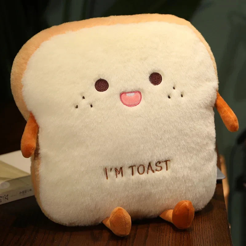Hand Warmer Cushion Toast Plush Unisex 35x40cm Cozy Warm Decorative Soft Comfortable Living Room Bedroom | Sansoti