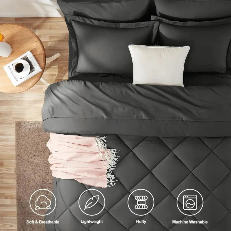 Polyester Dekbed Effen Kingsize Winter Warm Zacht Huidvriendelijk Comfortabel Slaapkamer Beddengoed Sprei | Sansoti